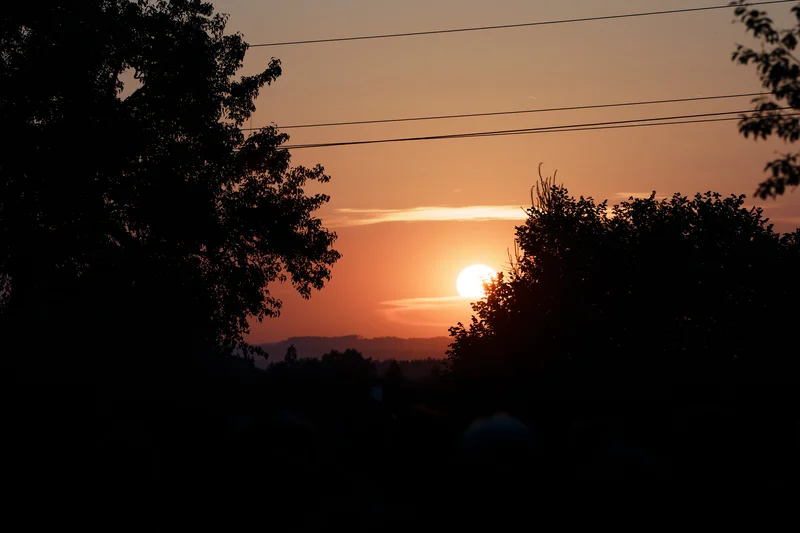 RawmanPictures - Sebastian Schiefermayr | Singkreis-Sundowner  | Sonnenuntergang Panorama: Landschaftsfotografie mit Bäumen und stimmungsvollem Himmel.