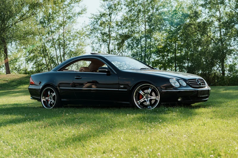 RawmanPictures - Sebastian Schiefermayr | Motortag Feldkirchen | Elegantes schwarzes Coupé im Grünen, Automobilfotografie, luxuriöser Stil.