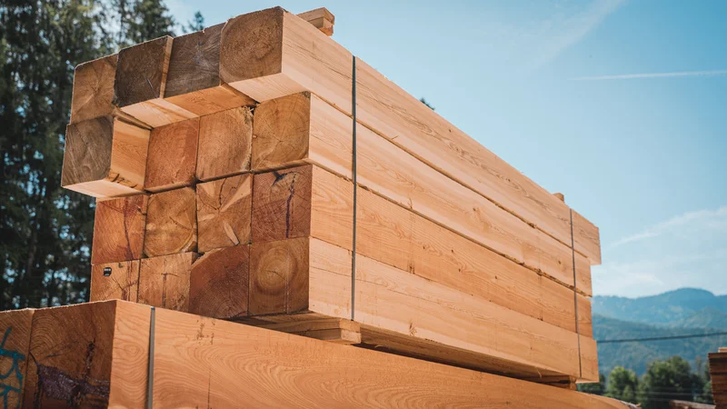 RawmanPictures - Sebastian Schiefermayr | Sägewerk Löberbauer | Holzstapel im Freien, bereit für Bauprojekte. Hochwertige Resourcen in natürlicher Umgebung.